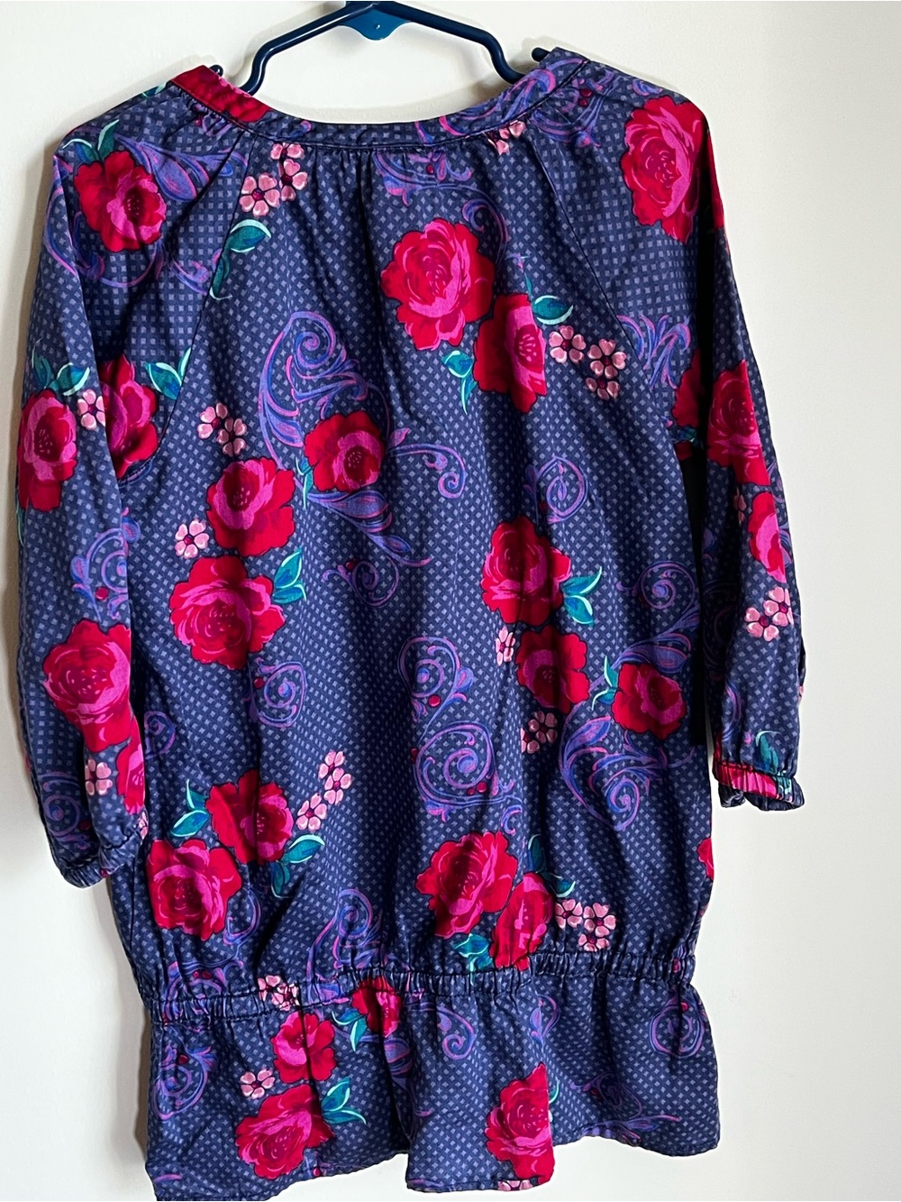 Tea Collection Floral Tunic Top Rose Gathered Drop Waist Size 8 - Picture 3 of 9